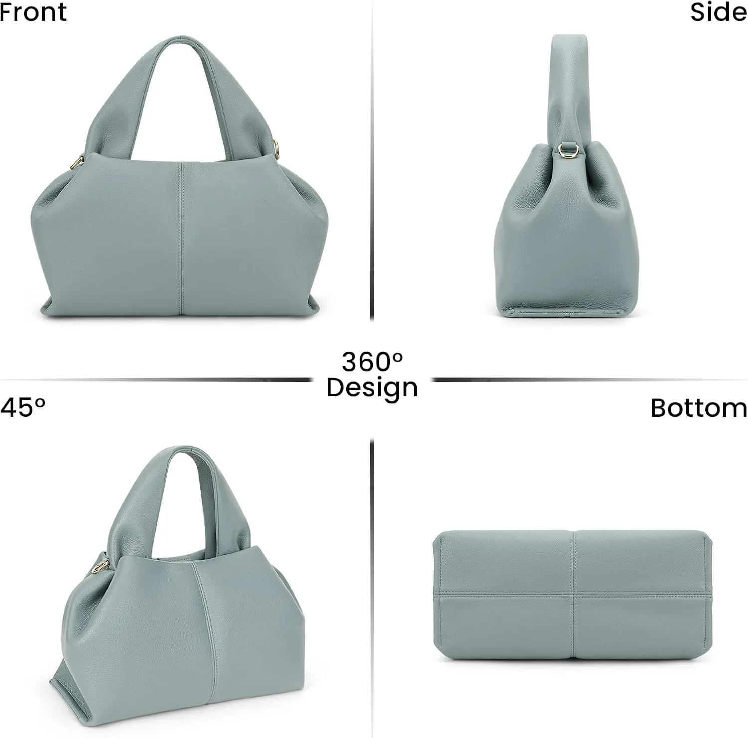 Satchel Purses and Handbags for Women Faux Leather Clutch Purse Cloud Tote Shoulder Bags Fashion Hobo Crossbody Bag