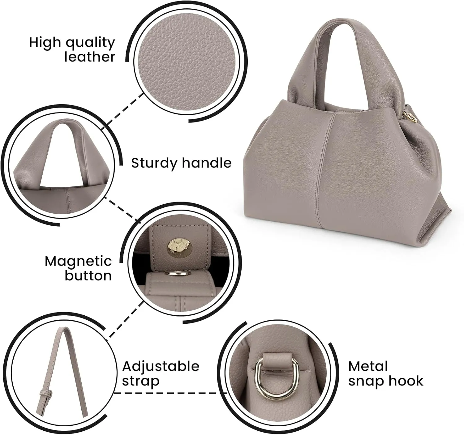 Satchel Purses and Handbags for Women Faux Leather Clutch Purse Cloud Tote Shoulder Bags Fashion Hobo Crossbody Bag