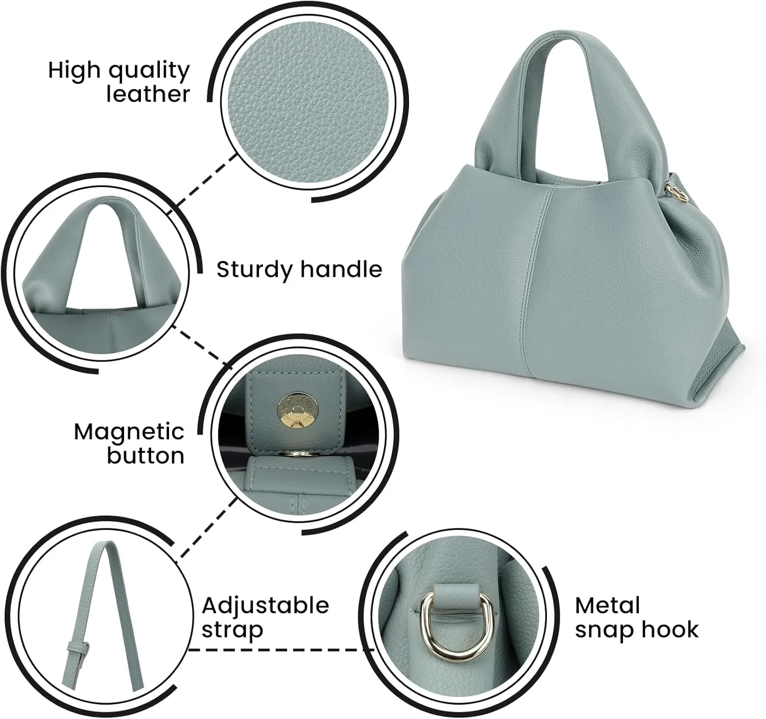 Satchel Purses and Handbags for Women Faux Leather Clutch Purse Cloud Tote Shoulder Bags Fashion Hobo Crossbody Bag