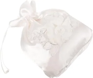 Satin Bridal Handbag with Decoration Drawstring Wedding Bag Bridesmaid Favor Bag Elegant Bridal Ceremony Pouch for Candy and Keepsakes