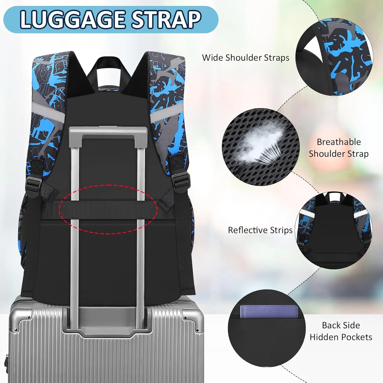 School Backpack for Boys - 4pcs Basketball Boys Backpack with Lunch Box Set for Kids Teens Elementary Middle High School - 18" Large Capacity School Bookbag with Multiple Pockets