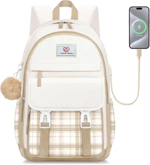 School Backpack for Girls - Cute Girls Backpack for Teens Women College, Middle & High School Bookbag Daypack with Aesthetic Design - 18″ Large Capacity (Age 12-25)