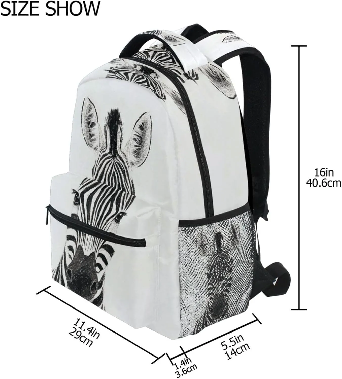 School Backpack for Men Women Fashion Diaper Bag Backpack with Chest Strap for Travel Trip Funny White