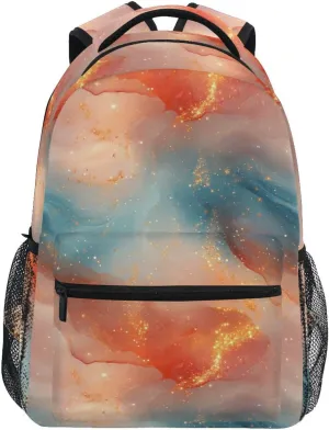 School Backpack for Unisex Adult Waterproof Travel Laptop Backpack with Chest Strap Gift Men & Women Peach Turquoise Red