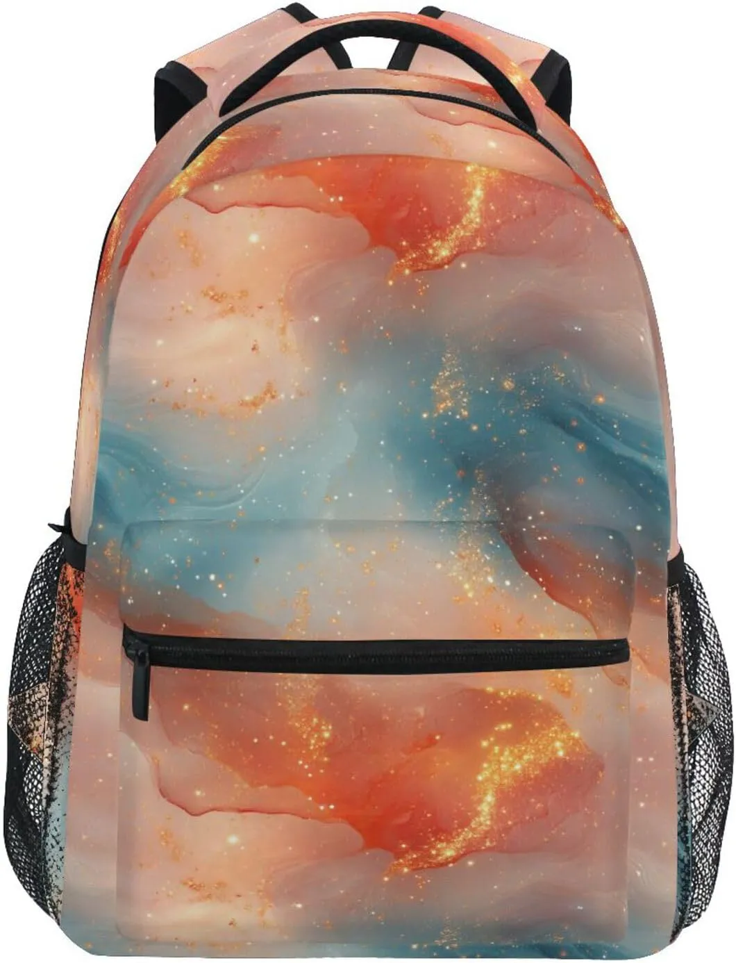 School Backpack for Unisex Adult Waterproof Travel Laptop Backpack with Chest Strap Gift Men & Women Peach Turquoise Red