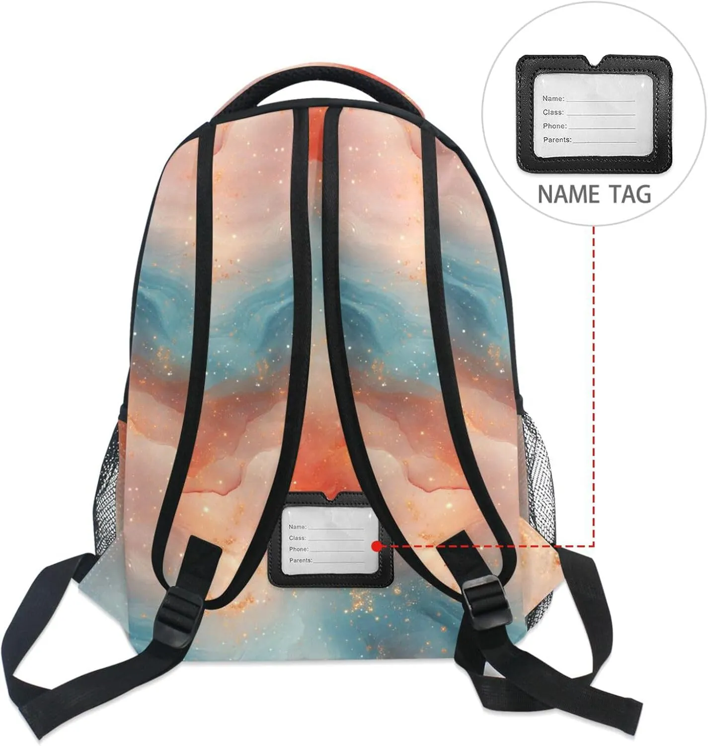 School Backpack for Unisex Adult Waterproof Travel Laptop Backpack with Chest Strap Gift Men & Women Peach Turquoise Red