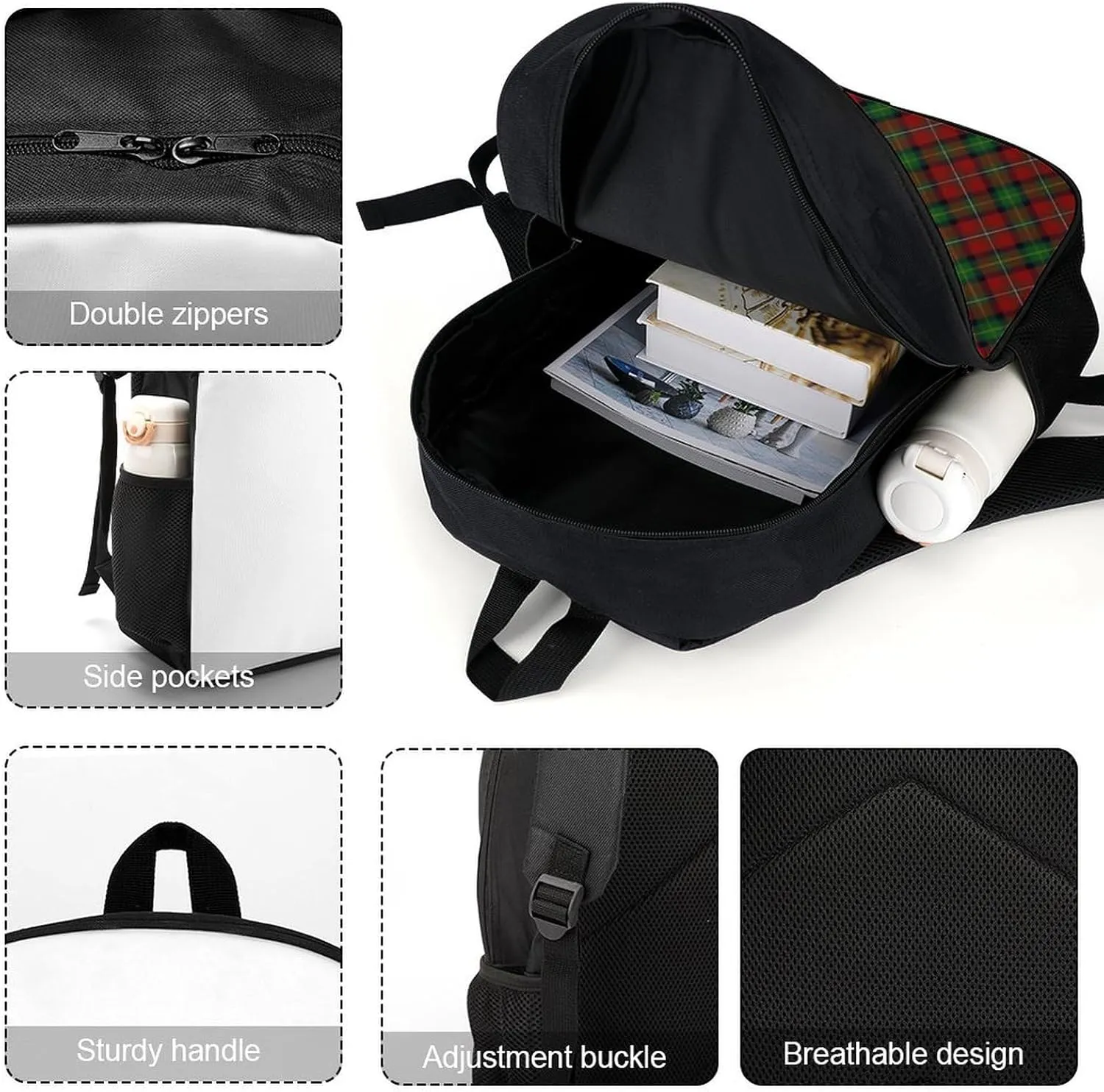 Scottish Clan Boyd Tartan Backpack Lightweight Waterproof Backpacks Laptop Backpack for Unisex Casual Travel Daypacks Large Capacity