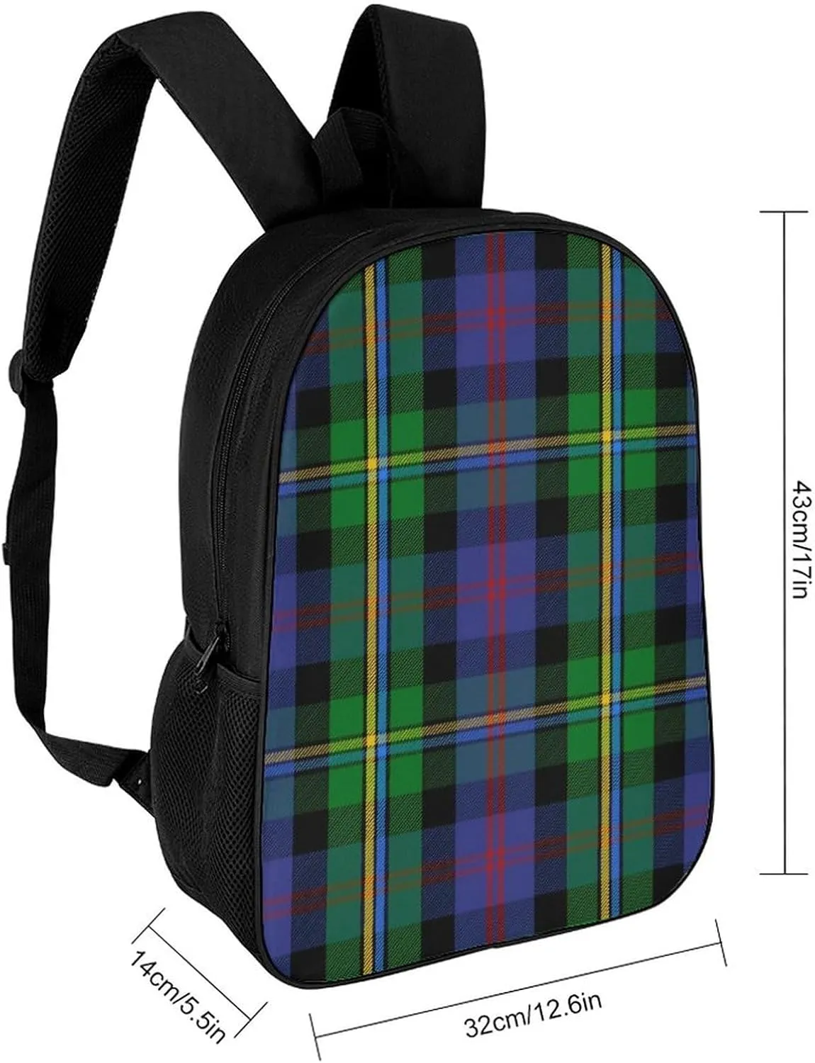Scottish Clan Malcolm Tartan Plaid Backpack Lightweight Waterproof Backpacks Laptop Backpack for Unisex Casual Travel Daypacks Large Capacity