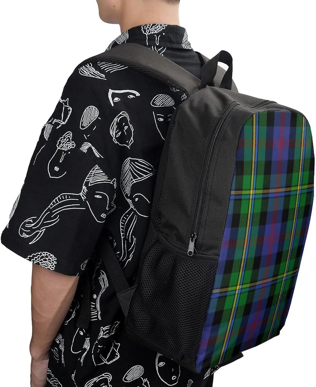 Scottish Clan Malcolm Tartan Plaid Backpack Lightweight Waterproof Backpacks Laptop Backpack for Unisex Casual Travel Daypacks Large Capacity