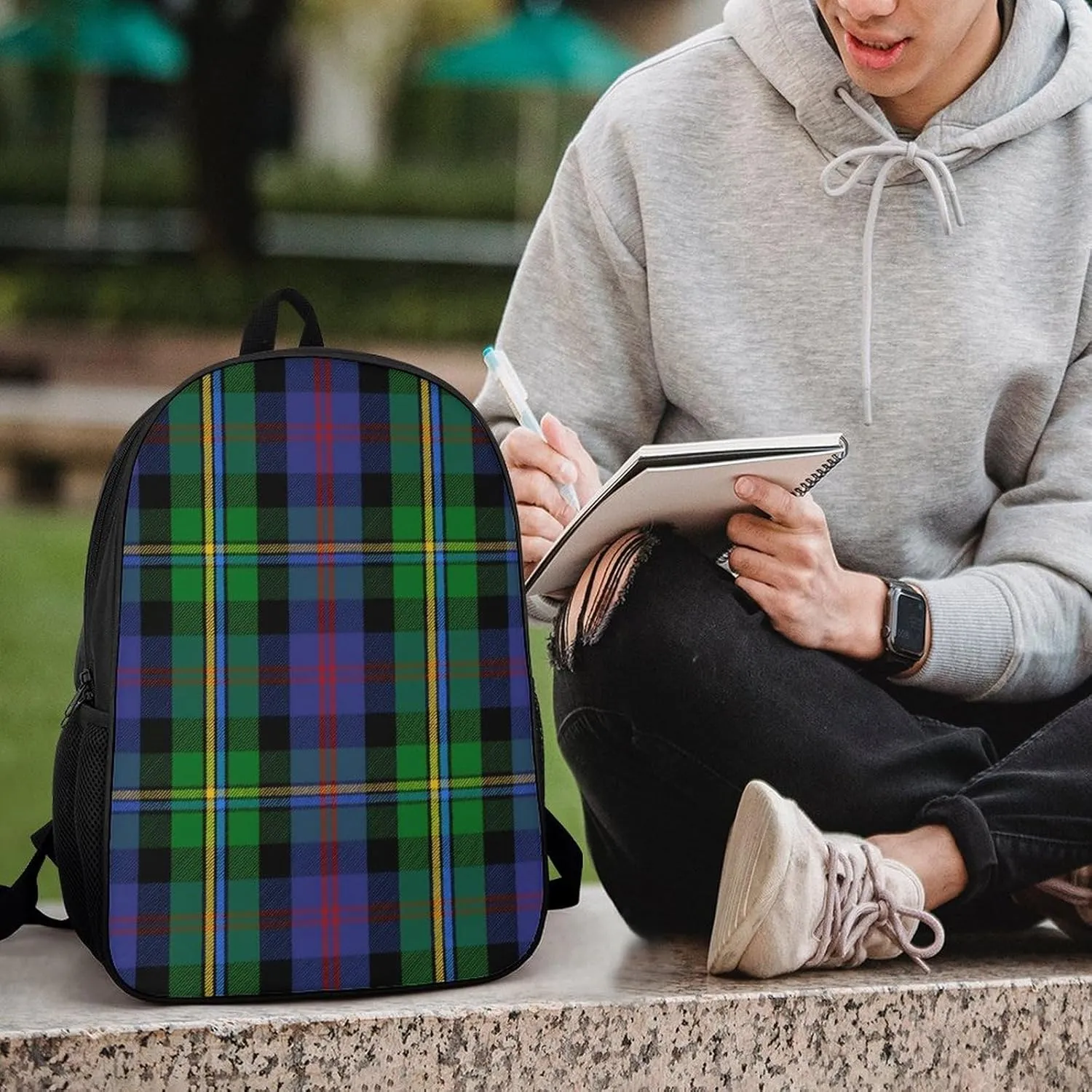 Scottish Clan Malcolm Tartan Plaid Backpack Lightweight Waterproof Backpacks Laptop Backpack for Unisex Casual Travel Daypacks Large Capacity