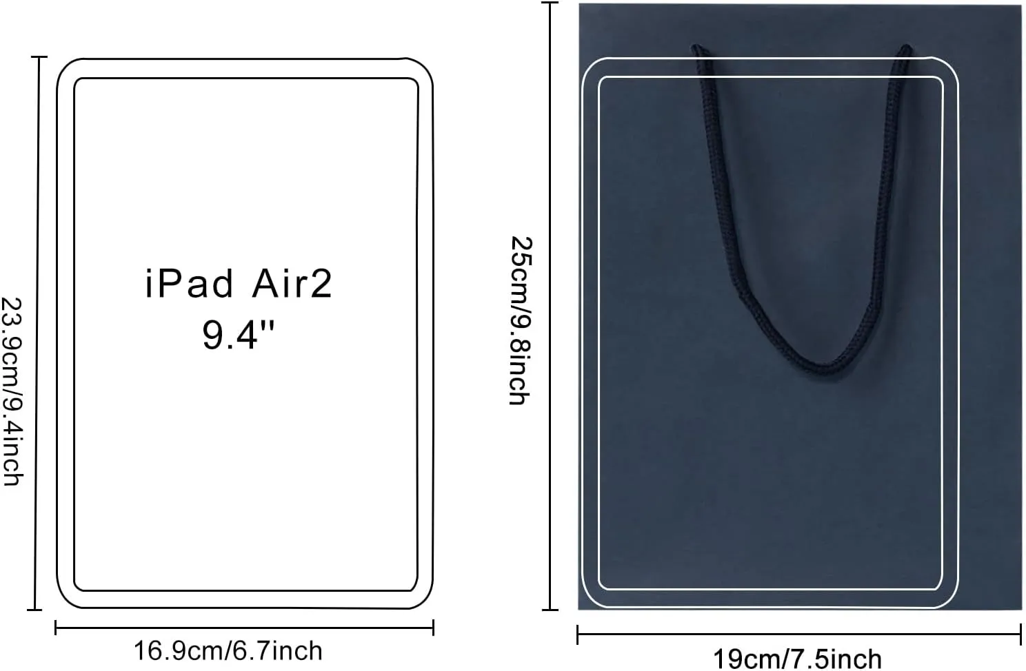 Sdootjewelry Navy Gift Bags - Kraft Paper With Handles, 50 Pack Heavy Duty Matte Tote, 7.5 x 3.1 x 10.2" Shopping, Party, Retail Bags