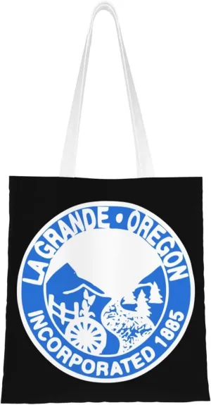 Seal Of La Grande, Oregon Tote Bag for Women Canvas Shopping Bags Reusable Large Capacity Casual Shoulder Handbags Grocery Bags