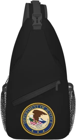 Seal of the United States Department of Justice Crossbody Bags For Women Men Chest Backpack Gym Shoulder Bag Travel Outdoor Sports Casual Crossbody Bags