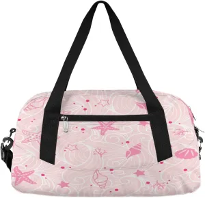 Seashells Corals Print Gym Bag, Duffle Bag, Weekender Bag, Duffel Bag, Overnight Bag, Travel Duffel Bag, Dance Bag, Tote Bag, Beach Bag, Pool Bag, Gym Duffle Bag, Carry on Bag
