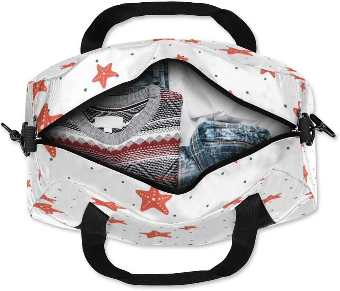 Seastar Dots Print Gym Bag, Duffle Bag, Weekender Bag, Duffel Bag, Overnight Bag, Travel Duffel Bag, Dance Bag, Tote Bag, Beach Bag, Pool Bag, Gym Duffle Bag, Carry on Bag