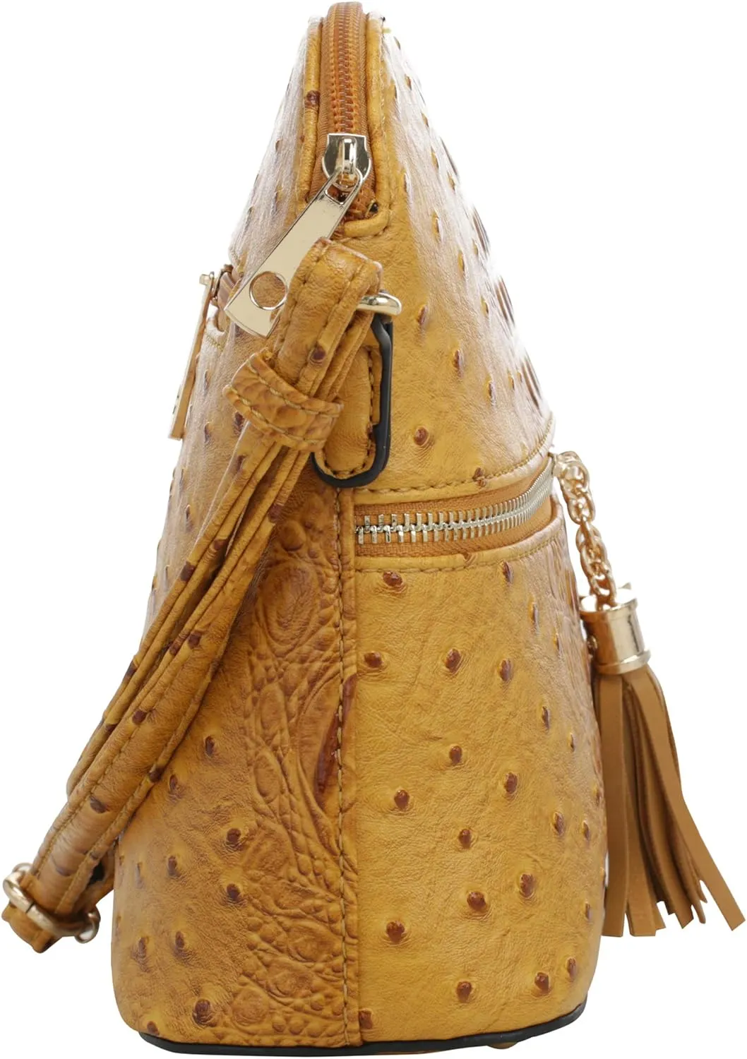 SG SUGU Lightweight Dome Crossbody Bag Shoulder Bag with Animal Skin Pattern | Tassel Zipper