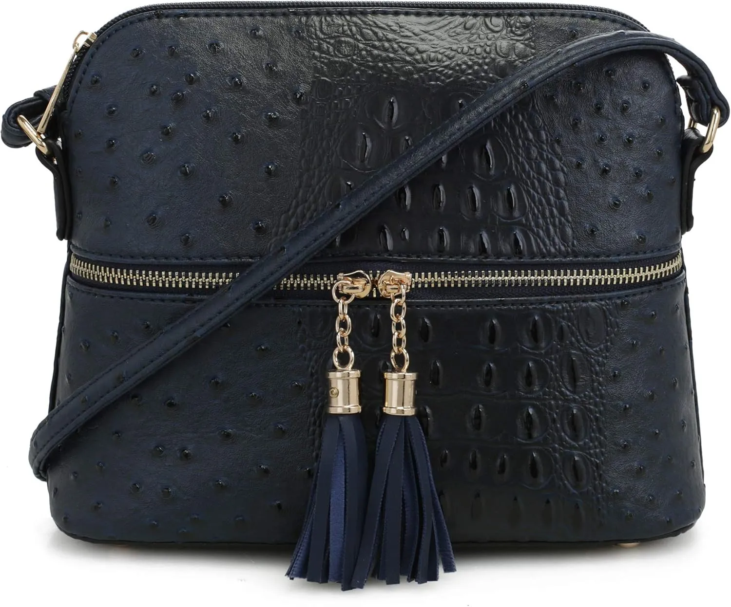 SG SUGU Lightweight Dome Crossbody Bag Shoulder Bag with Animal Skin Pattern | Tassel Zipper
