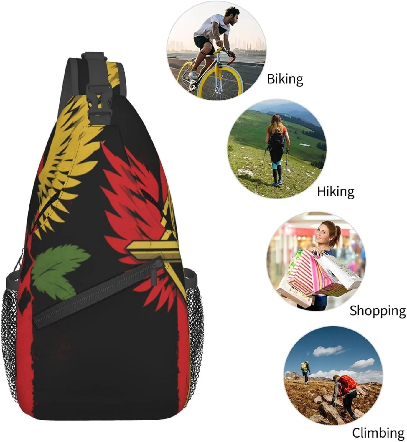 sharks Men's And Women's Small Crossbody Bags Chest Bags Daily Bags Are Suitable For Outdoor Hiking Trips