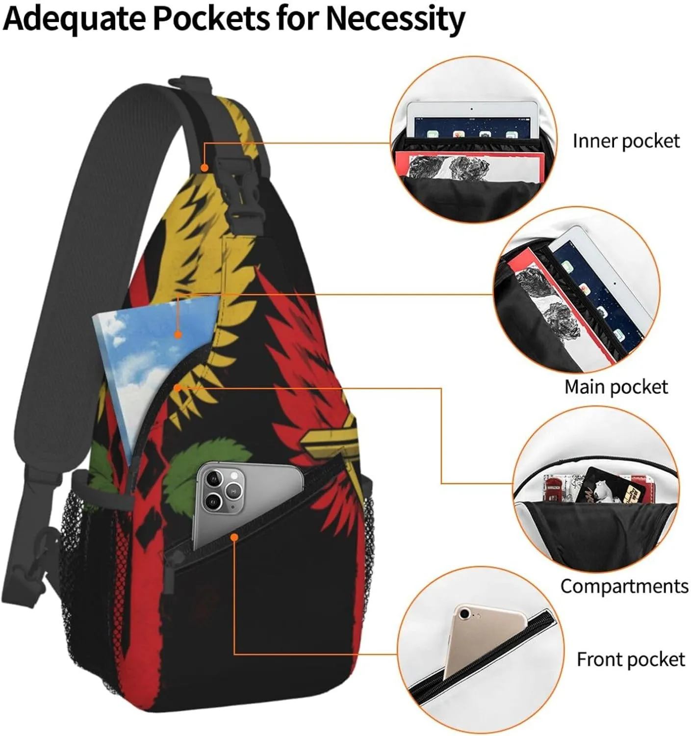 sharks Men's And Women's Small Crossbody Bags Chest Bags Daily Bags Are Suitable For Outdoor Hiking Trips