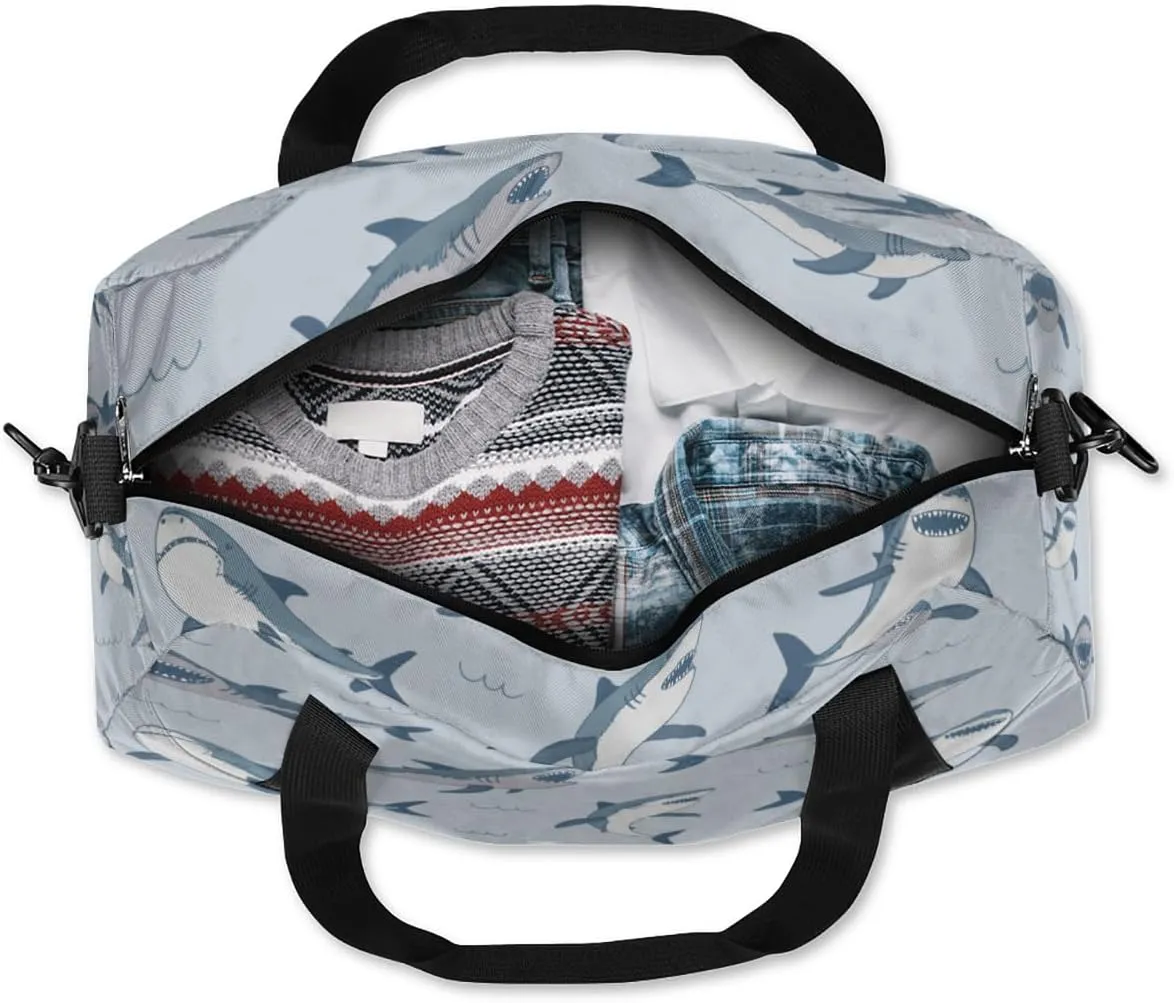 Sharks Sea Animal Gym Bag, Duffle Bag, Weekender Bag, Duffel Bag, Overnight Bag, Travel Duffel Bag, Dance Bag, Tote Bag, Beach Bag, Pool Bag, Gym Duffle Bag, Carry on Bag