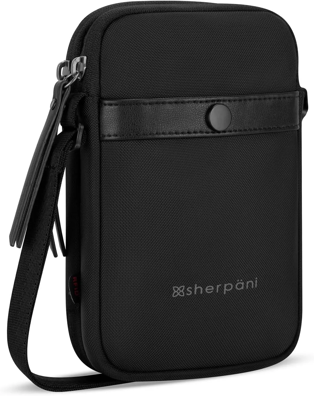 Sherpani Simplicity, Anti Theft Crossbody Wallet, Travel Shoulder Bag, Small Purse with Card Holder Organizer for Women (Carbon)