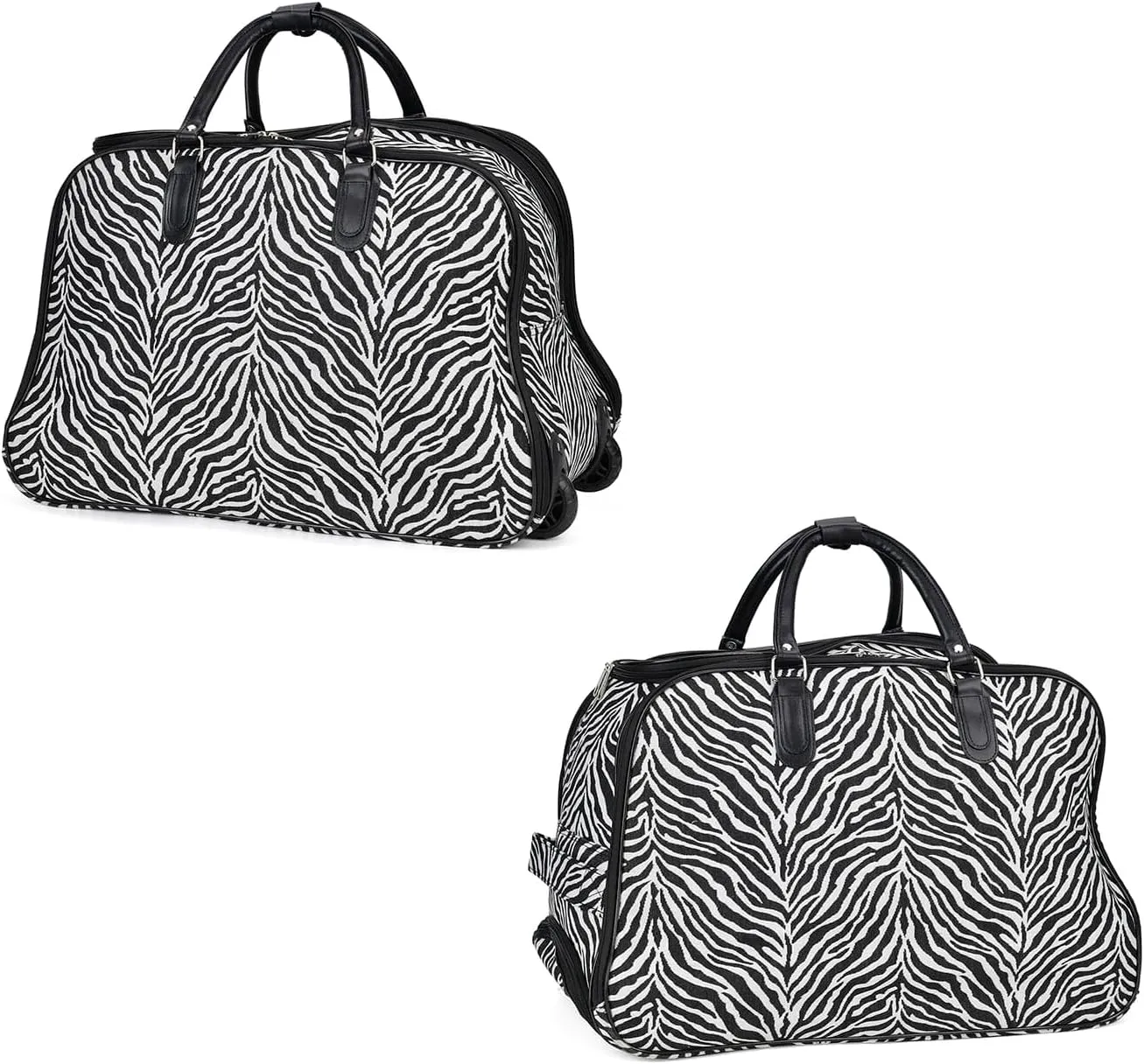 Shop LC Set of 2 Beige with Butterfly Travel Bag - Large Wheeled Rolling Duffel Bag and Small Duffel Bag Mothers Day Gifts