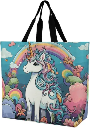 Shopping Bag for Women, Watercolor Floral Tote Bag, Large Capacity Shoulder Bags for Groceries Travel
