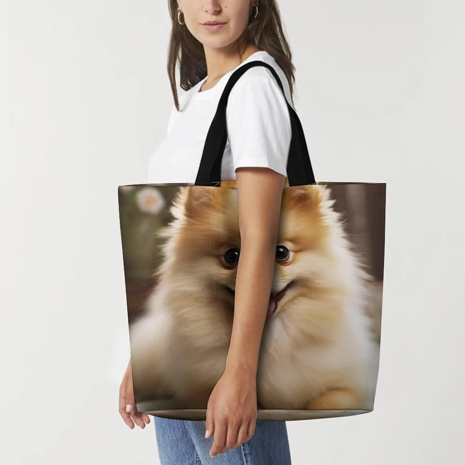 Shopping Bag for Women Yellow And White Python Tote Bag Large Capacity Shoulder Bag for Groceries Travel