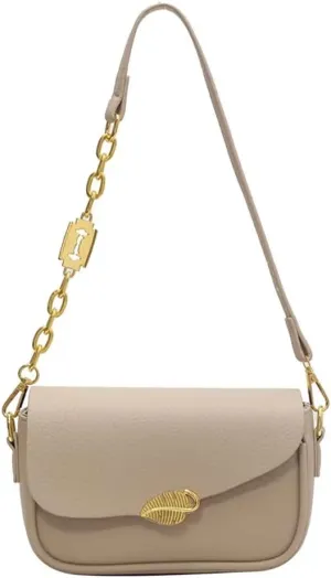 Shoulder Bag for Women Girl Stylish Clutch Handbag Lightweight Chain Purse Fold-over Top Handle Satchel for Daily Use