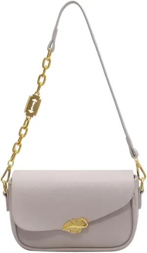 Shoulder Bag for Women Girl Stylish Clutch Handbag Lightweight Chain Purse Fold-over Top Handle Satchel for Daily Use