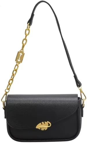 Shoulder Bag for Women Girl Stylish Clutch Handbag Lightweight Chain Purse Fold-over Top Handle Satchel for Daily Use