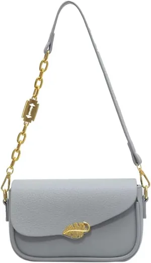 Shoulder Bag for Women Girl Stylish Clutch Handbag Lightweight Chain Purse Fold-over Top Handle Satchel for Daily Use