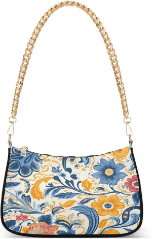 Shoulder Bags for Women Paisley Motifs Floral Pattern (11) Hobo Tote Handbag Small Clutch Purse with Zipper Closure
