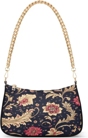 Shoulder Bags for Women Paisley Motifs Floral Pattern (12) Hobo Tote Handbag Small Clutch Purse with Zipper Closure