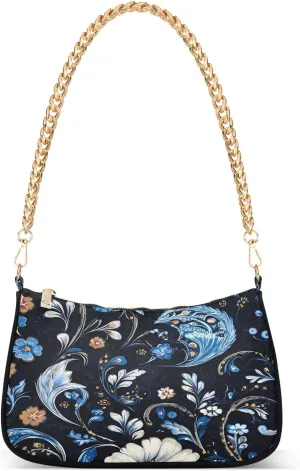 Shoulder Bags for Women Paisley Motifs Floral Pattern (7) Hobo Tote Handbag Small Clutch Purse with Zipper Closure