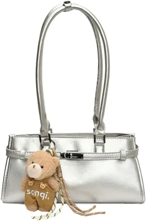 Shoulder Bags for Women Patent PU Leather Handbags Trendy Purse Vintage Y2k Small Satchel Tote