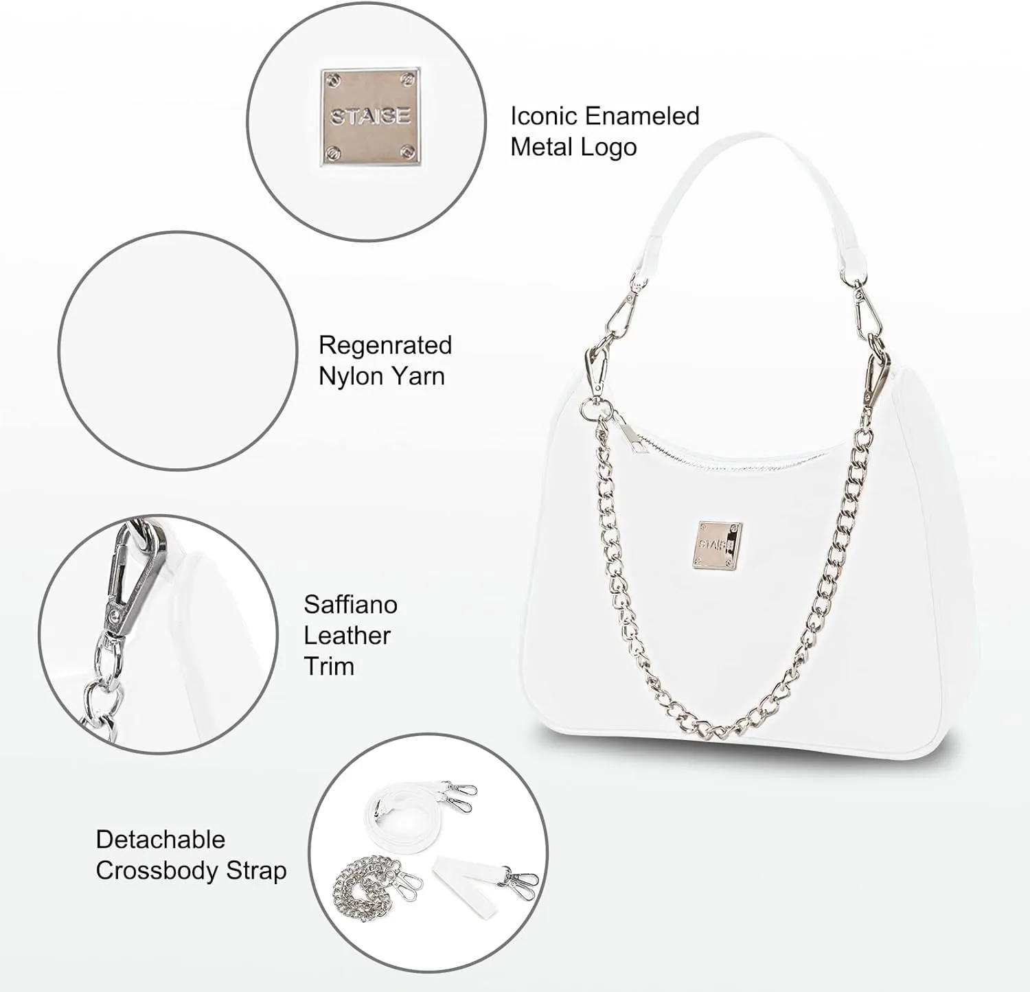 Shoulder Bags for Women, Trendy Crocodile Handbag Purses, Women’s Leather Crossbody Bag with Adjustable Straps/Chain