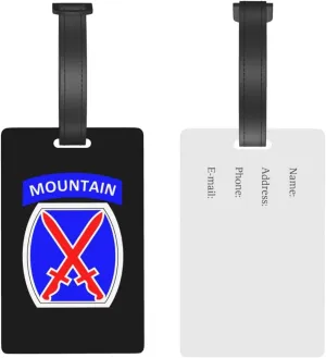 Shoulder Sleeve Insignia of The 10Th Mountain Division Luggage Tags for Suitcases Travel Tags ID Labels for Women Men Travel Bag Luggage Accessories