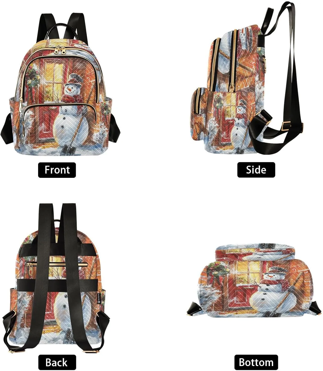 Shovel Snowman Women Backpack Purse Fashion Ladies Shoulder Bag Casual College Travel Backpacks Bag Medium