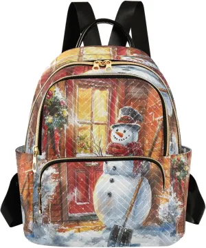 Shovel Snowman Women Backpack Purse Fashion Ladies Shoulder Bag Casual College Travel Backpacks Bag Medium