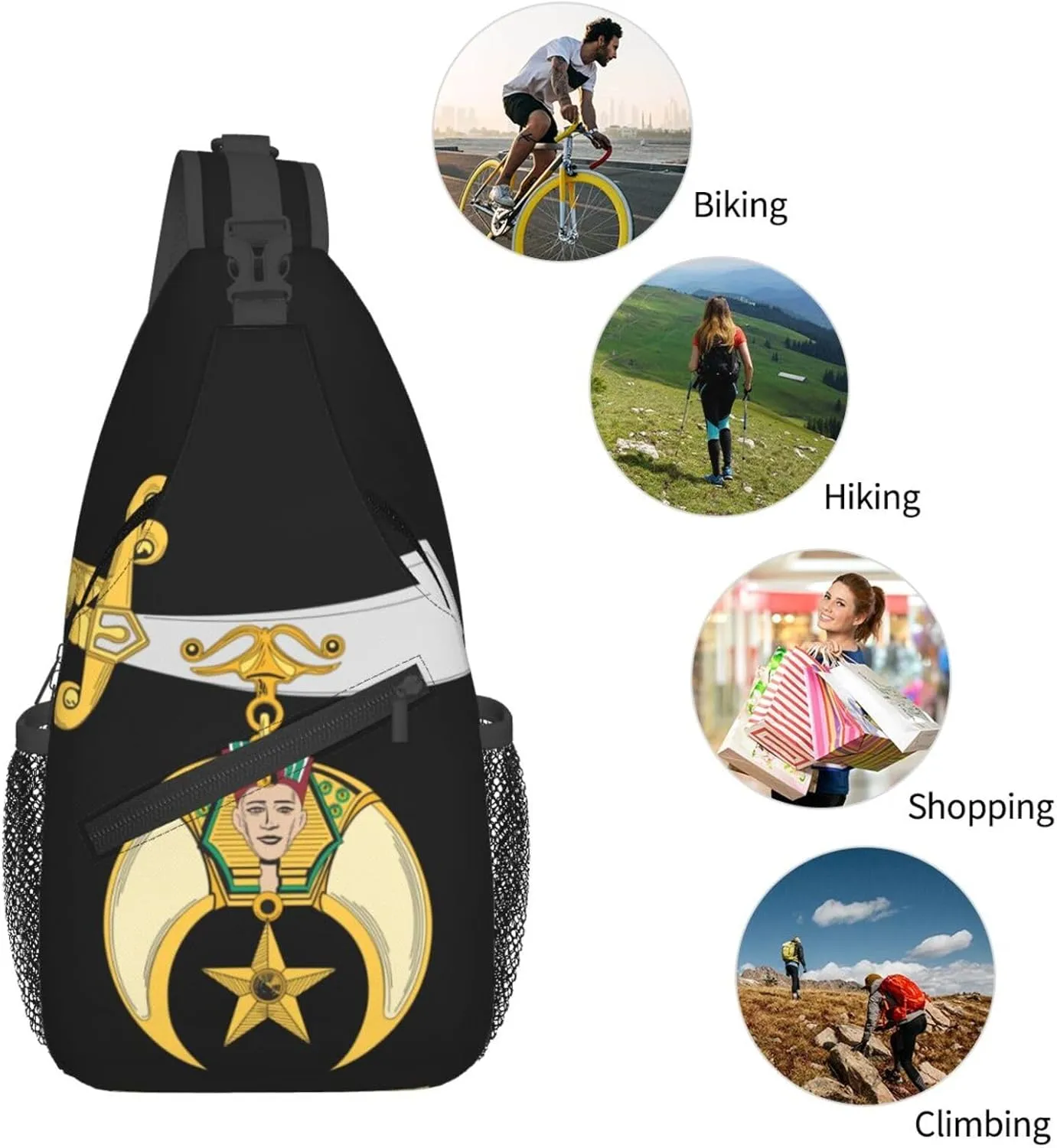 Shriners Sling Backpack Chest Daypack Crossbody Crossbody Shoulder Bags For Travel Sports Running Hiking
