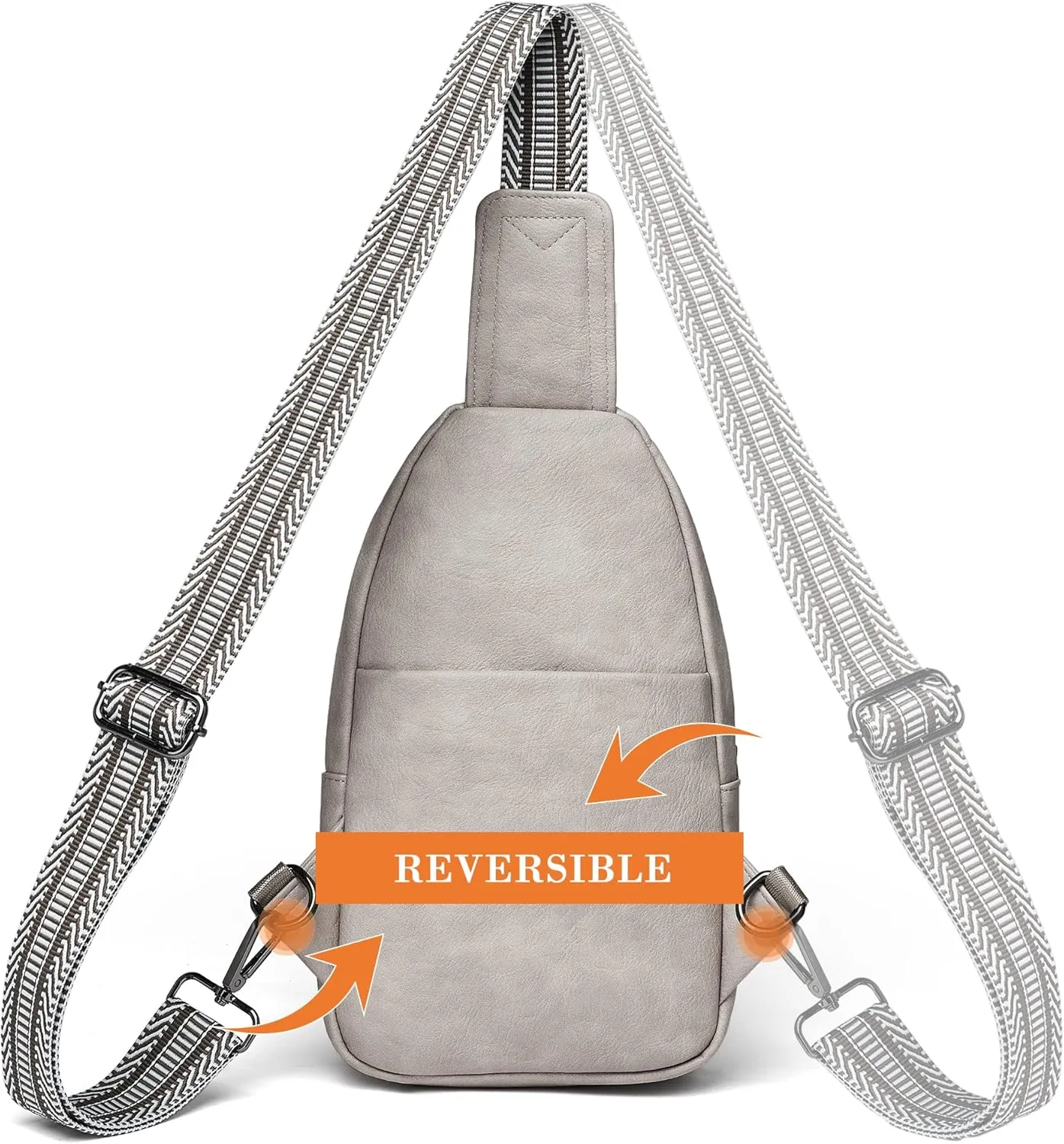 Shrrie Sling Bag for Women,Faux Leather Fanny Pack Crossbody Bags for Women,Fashion Chest Bag Sling Belt Bag with Adjustable Strap for Travel