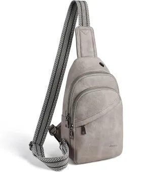Shrrie Sling Bag for Women,Faux Leather Fanny Pack Crossbody Bags for Women,Fashion Chest Bag Sling Belt Bag with Adjustable Strap for Travel