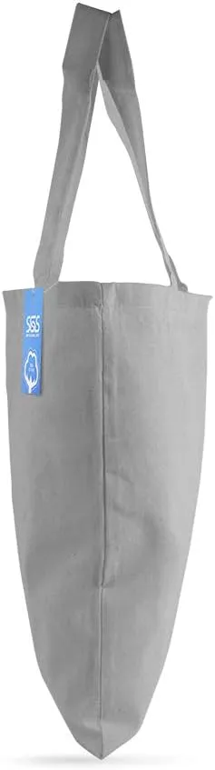Simply Green Solutions Reusable Cotton Cloth Grocery Craft Bag, 15 x 16 Reusable Tote with Handle, Pack of 5, Gray