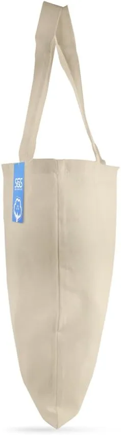 Simply Green Solutions Reusable Cotton Cloth Grocery Craft Bag, 15 x 16 Reusable Tote with Handle, Pack of 5, Natural