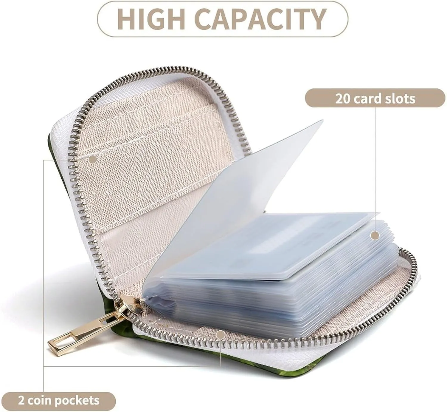 Slim Credit Card Holder Minimalist Grasshopper on Grass Printing Leather Card Bag Compact Card Organizer For Daily Use