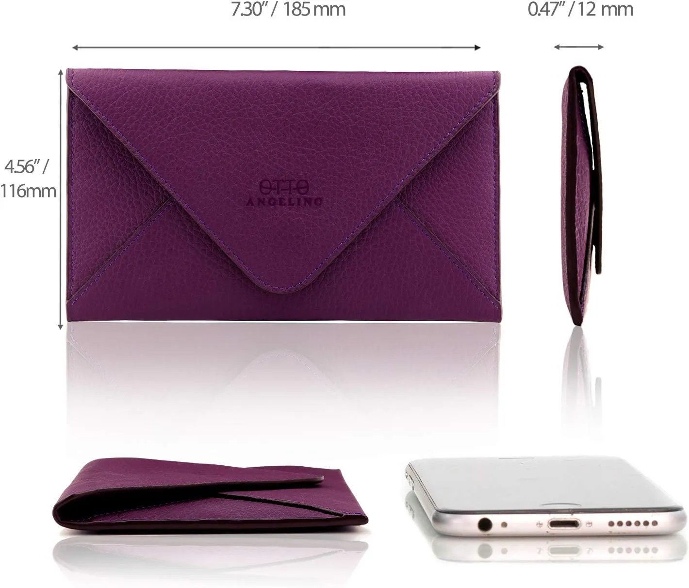 Slim Genuine Leather Wallet Clutch - Multiple Slots Money, ID, Cards, Smartphone, RFID Blocking - Unisex