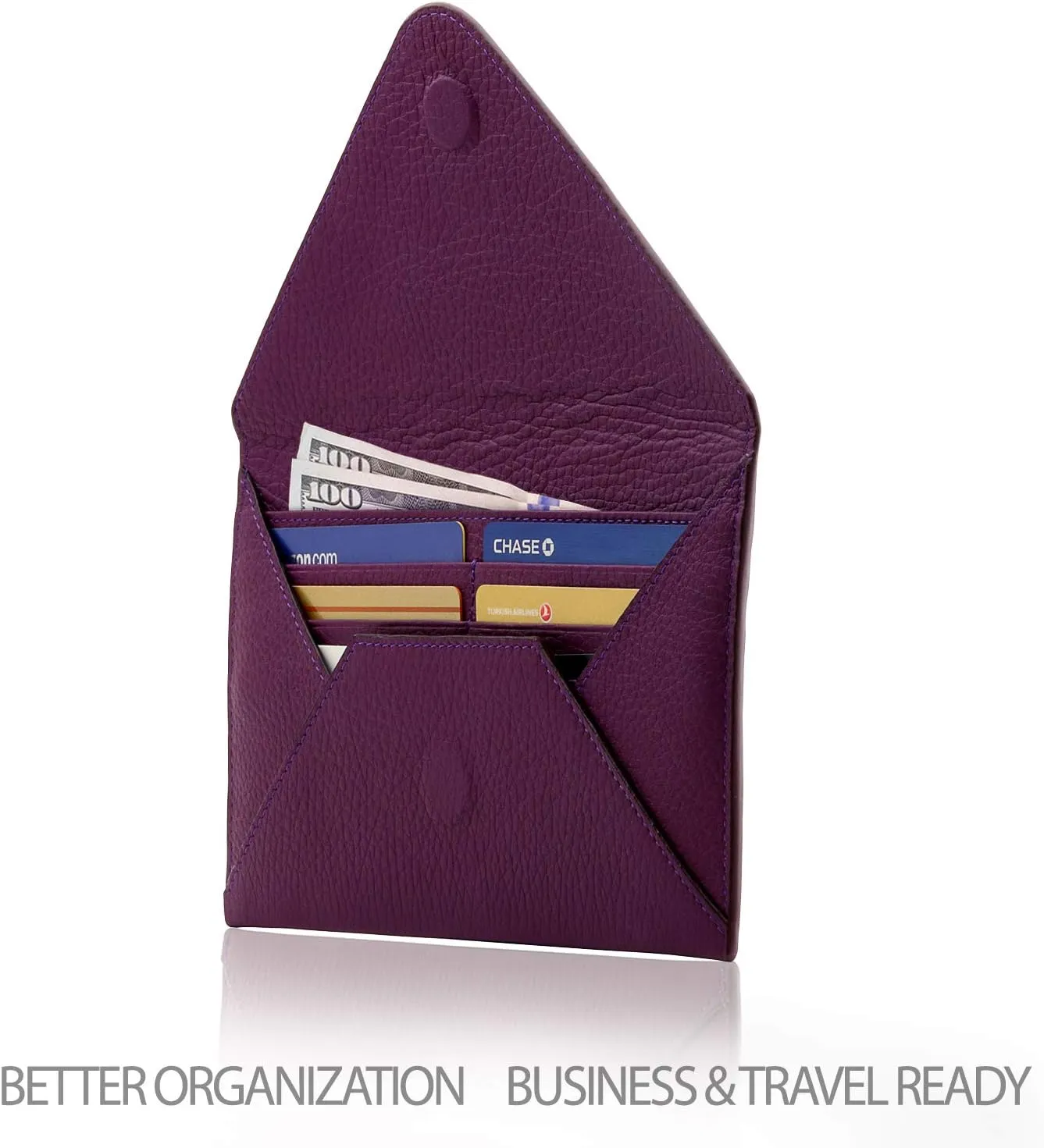 Slim Genuine Leather Wallet Clutch - Multiple Slots Money, ID, Cards, Smartphone, RFID Blocking - Unisex