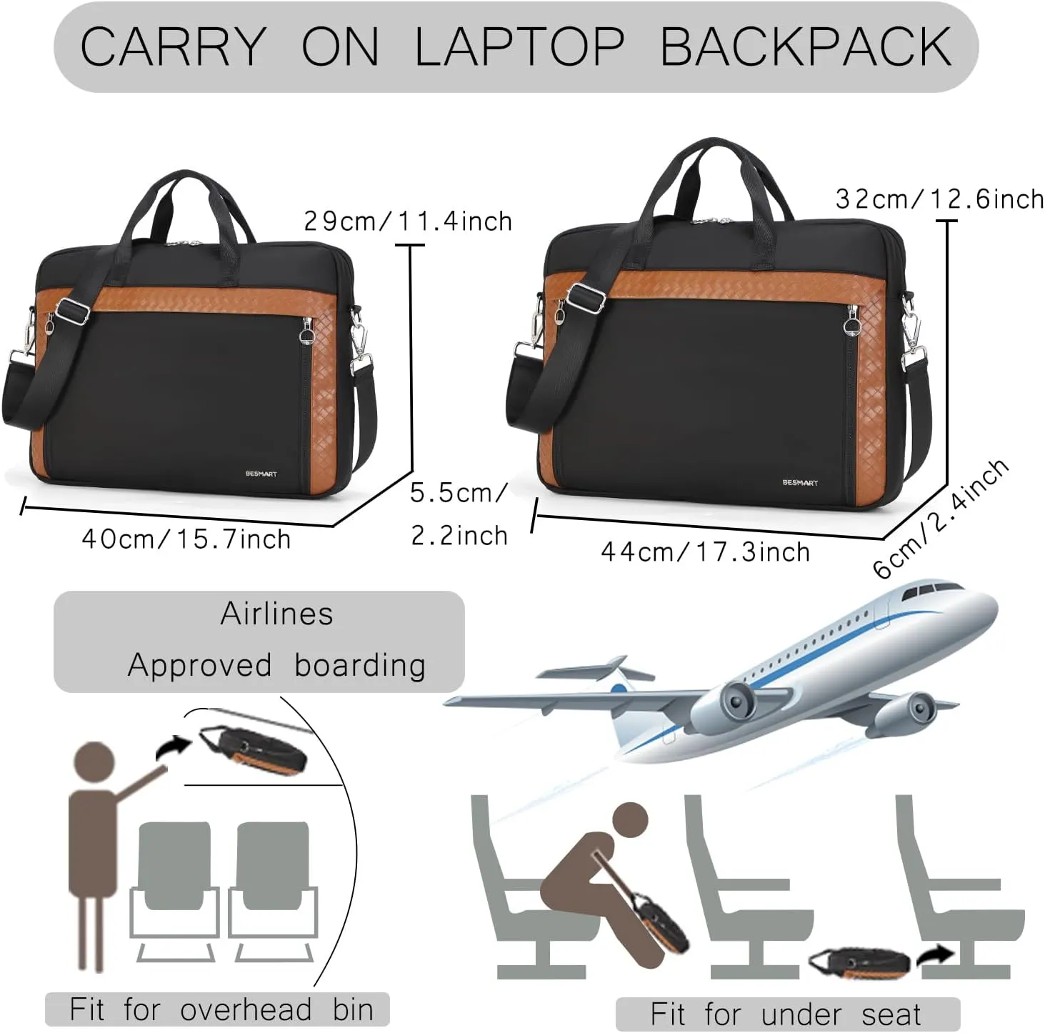 Slim Laptop Bag 15.6/17.3 Inch Laptop Briefcase for Women, Elegant Waterproof Shoulder Bags, Computer Messenger Bag