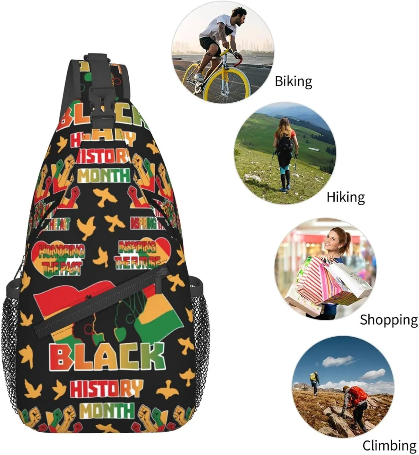 Sling Bag Adjustable Crossbody Bag Casual Chest Bags Travel Shoulder Backpack For Women Men